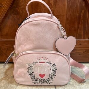 Juicy Couture Heritage Pink Diamond Backpack with Heart Charm